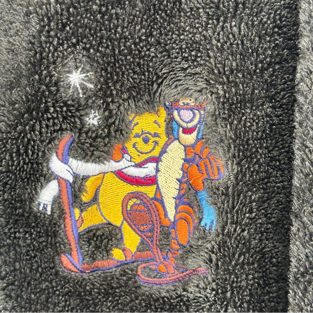 Disney Gray Fleece Jacket with‎ Embroidered Character - Picture 2 of 7